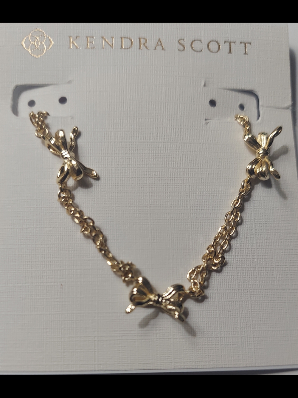 Kendra Scott Gold Bow Link Necklace - Elegant Women's Jewelry
